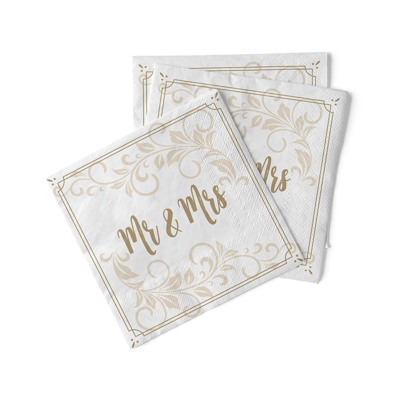 Sovie HORECA Tissue Napkin Mr & Mrs Wedding | Celebration