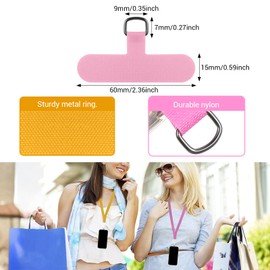 ZEYIYER 12 Pack Phone Tether Tab, Universal Phone Lanyard Tab, Without Adhesive Cell Phone Lanyard Patches for Phone Strap, Phone Lanyard Replacement Part for Cell Phone (6 Colors)