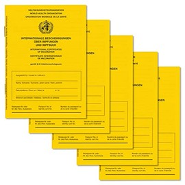 5 x Vaccination Book Vaccination Certificate – International Certificate of Vaccinations for Babies, Children, Teenagers, Adults with Extra Covid-19 Page - Edition 2021