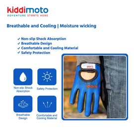KIDDIMOTO Children's Bicycle Full Finger Gloves - for Children's Bike, Balance Bike, Scooter and Skateboard (Gloves for Girls and Boys) | Available in Various Sizes & Designs