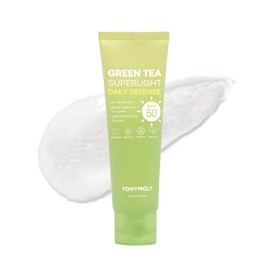 TONYMOLY Protector Solar Coreano de Té Verde SPF 50 – Protector solar para rostro de amplio espectro sin grasa con Niacinamida, Pantenol y Ácido Hialurónico, Tamaño de viaje 50ml
