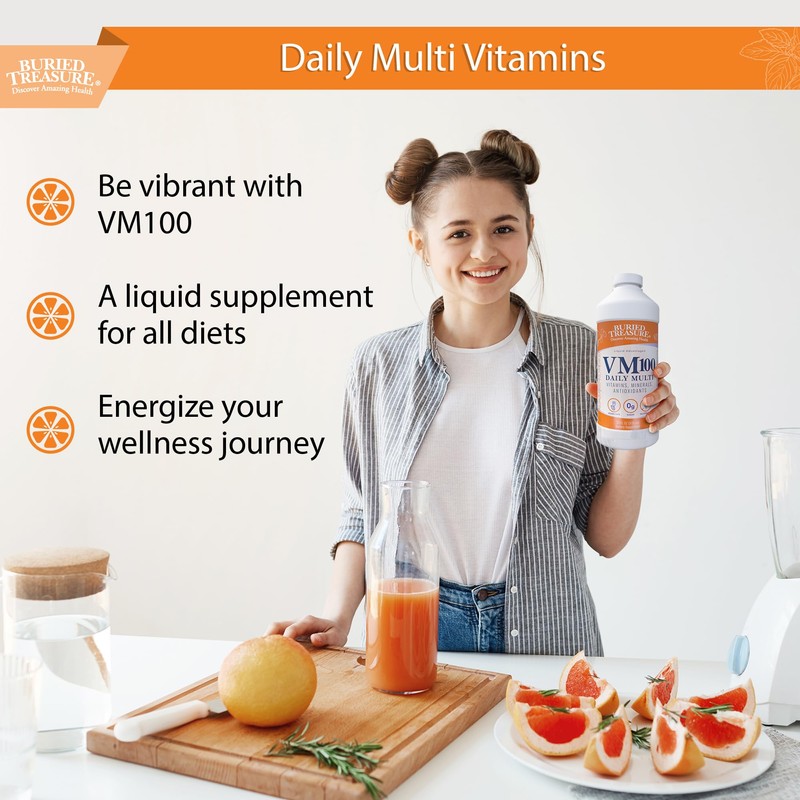 Buried Treasure VM100 Daily Multi - 32 Servings, Liquid Vitamins