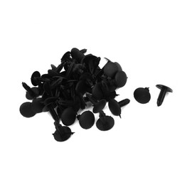 REPAIROCK 5mm x 5mm Hole Dia Black Plastic Rivets Fastener Push Clips 48 Pcs Auto Replacement Parts