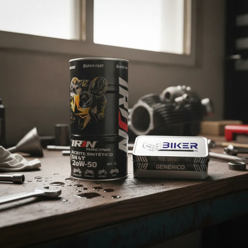 Aceite Sintetico 1l Para Moto Iron Racing Api Sn 4t