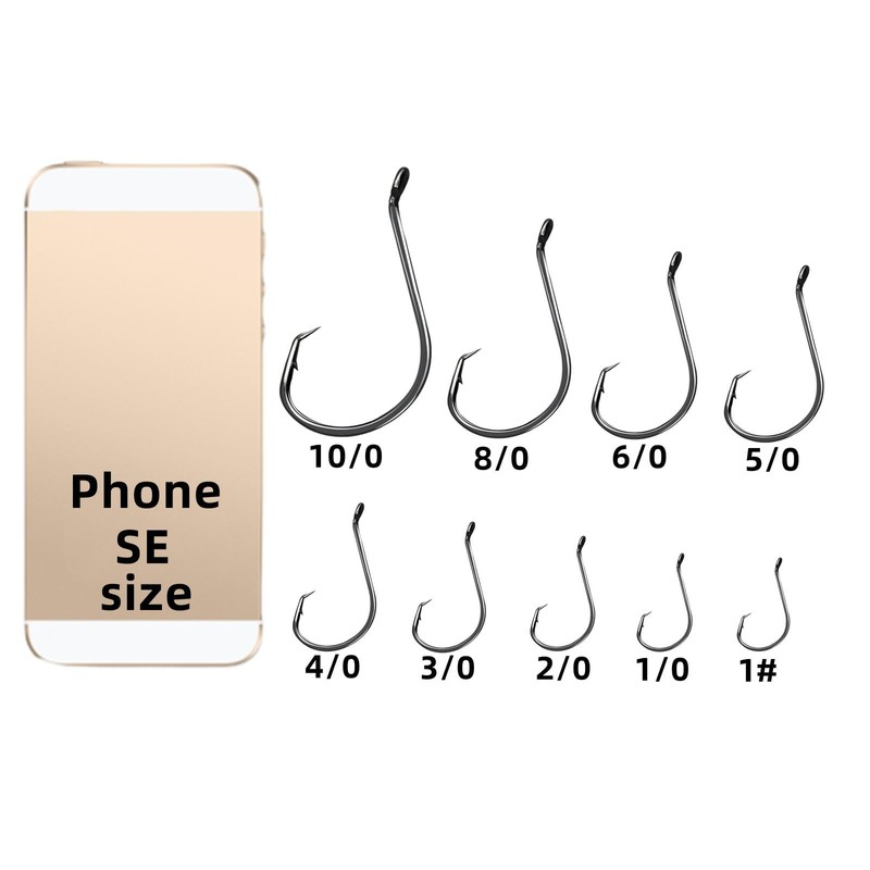 Fishing Hooks 2X Strong Offset Octopus Circle Hooks Freshwater Saltwater