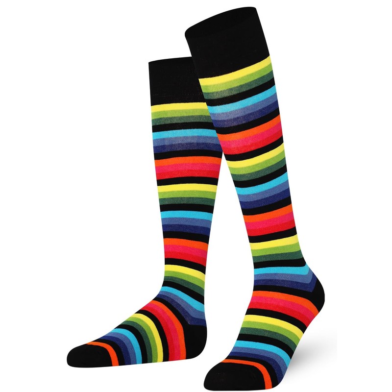 Mysocks® unisex knee high long striped socks with extra fine