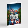 Caroline's Treasures All American Great Pyrenees Greeting Cards Pack of