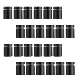 BTSKY Pack of 24 Sturdy Stainless Steel Sign Standoff Screws - Wall Mount Advertising Nail Standoff Hardware for Glass Panel Plexiglass Picture (Black, Medium(19 * 25MM))