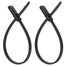 2pcs Zip Tie Lock, 22.05in Adjustable Small Cable Lock with Combination 3 Digit Recodable Combination Multi-Purpose for Bikes Motorcycle Helmet Skateboard Refrigerator Lockers Cabinets (Black)