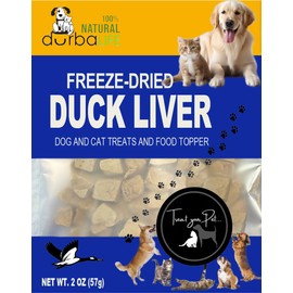 Freeze Dried Duck Liver 2oz (57g) Dog and Cat Treats Food Topper with Single Ingredient Just Duck