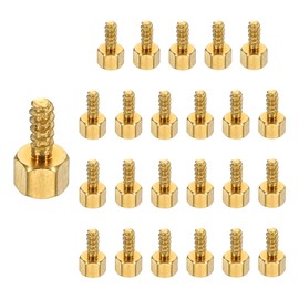 PATIKIL 24pcs M2 Male to Female Self-Tapping Hex Standoffs Spacers Pillars, M2 3+5mm Brass Motherboard Standoffs Copper