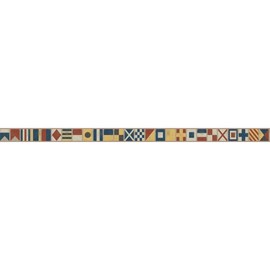 York Wallcoverings Nautical Living Sailing Flags Border, Cream/Beige/Ecru/Marine Blue/Red/Yellow