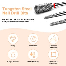 Diesisa Pack of 3 Nail Cutter Bits, Nail Cutter Attachments 3/32 Inch (2.35 mm), Carbide Bits for Nail Cutters, Cutter Bit for Gel Nails, Acrylic Nails, Natural Nails (Fine Grain)