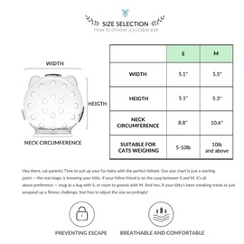 Cat Muzzle Breathable Cat Hood Adjustable Kitten Astronaut Transparent Helmet Prevent from Cats Biting Chewing Grooming Cat Bubbles Mask for Aggressive Cat (M)