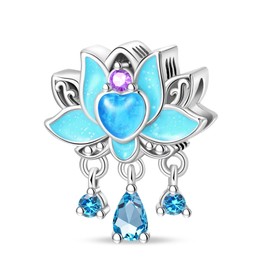 LONGLUCK 925 Silver Bead Charms for Women Charms Pendant with 5A Zirconia for Bracelet Pendant Fit European Bracelets Necklaces Jewellery Gift for Women for Family Friendship Love, Sterling Silver,