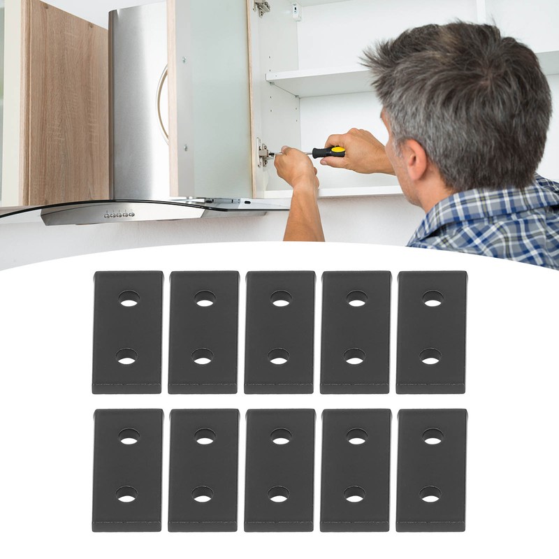 10PCS Flat Tie Plate Aluminum Alloy 2 Holes Rustproof Anti