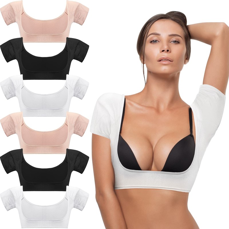 Handepo 6 Pcs Underarm Sweat Vest Breathable Armpit Sweat Proof
