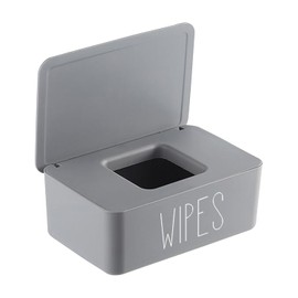 illikkuyax Baby Wipes Dispenser for Bathroom Flushable Wipes Container Sleek Butt Wipes Holder Refillable Wipes Box Easy to Access,7.28"L x 4.80"W x 2.75"H (Grey)