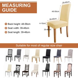 HOTUT Dining Chair Cover,4pcs High Back Seat Slipcovers,Stretch Washable Removable Chair Protector,Spandex Seat Cover for Hotel,Ceremony,Banquet,Kitchen,Restaurant,Home