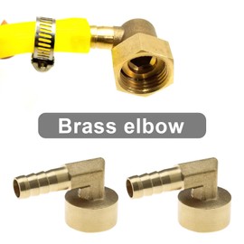 eMagTech 2PCS 90 Degree Elbow Brass Barb Hose Fitting 8mm Barbed to G1/2 Female Pipe Adapter Swivel Nut Pipe Connector for Air Hoses Gas Hoses Water Pipes Fuel Hoses
