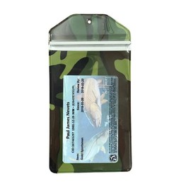 3 Pack, Camouflage, Vertical, Zipped, Hunting & Fishing License Holder, Deer Tag, Includes Zip Tie, Made in USA