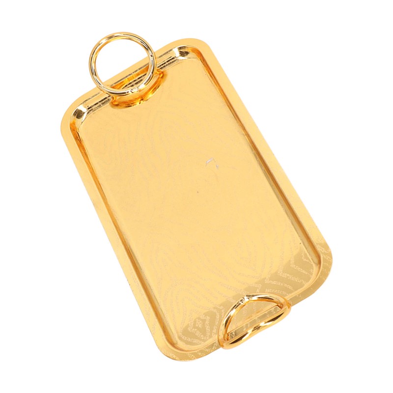 Rectangular Tea Cup Tray Gold Fruit Food Storage Tray with