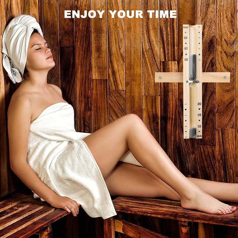 20 Min Sauna Sand Timer, 20 Minute Hourglass, Rotating Sauna