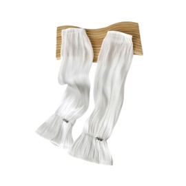 [AICHENS] Women's See-Through Arm Cover with Bowknot, White/Pink, Fingerless Gloves, BX002-White, Free size