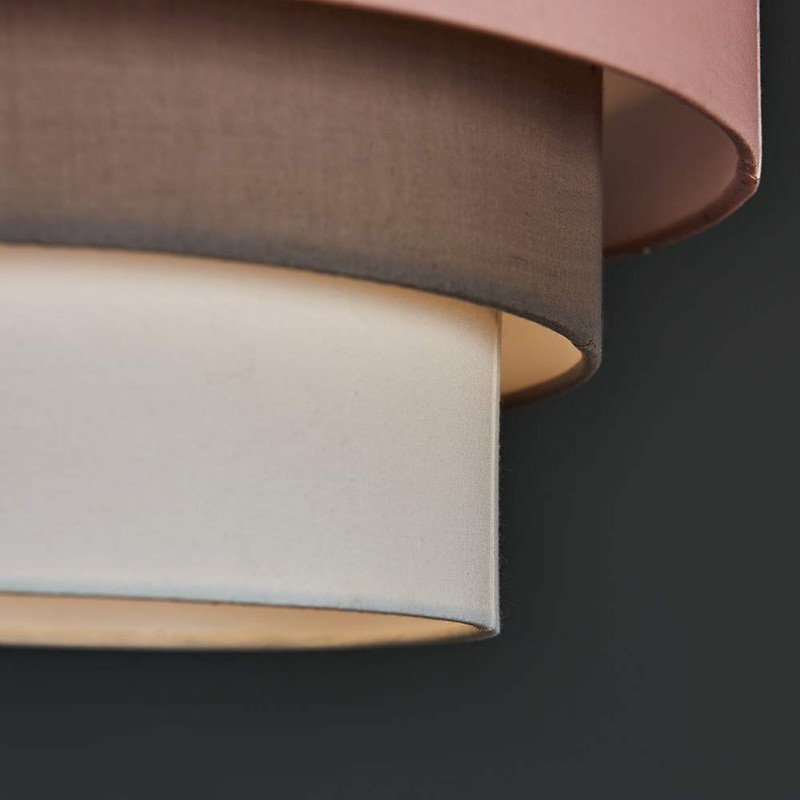 MiniSun | Round Modern 3 Tier Pink and Grey Fabric