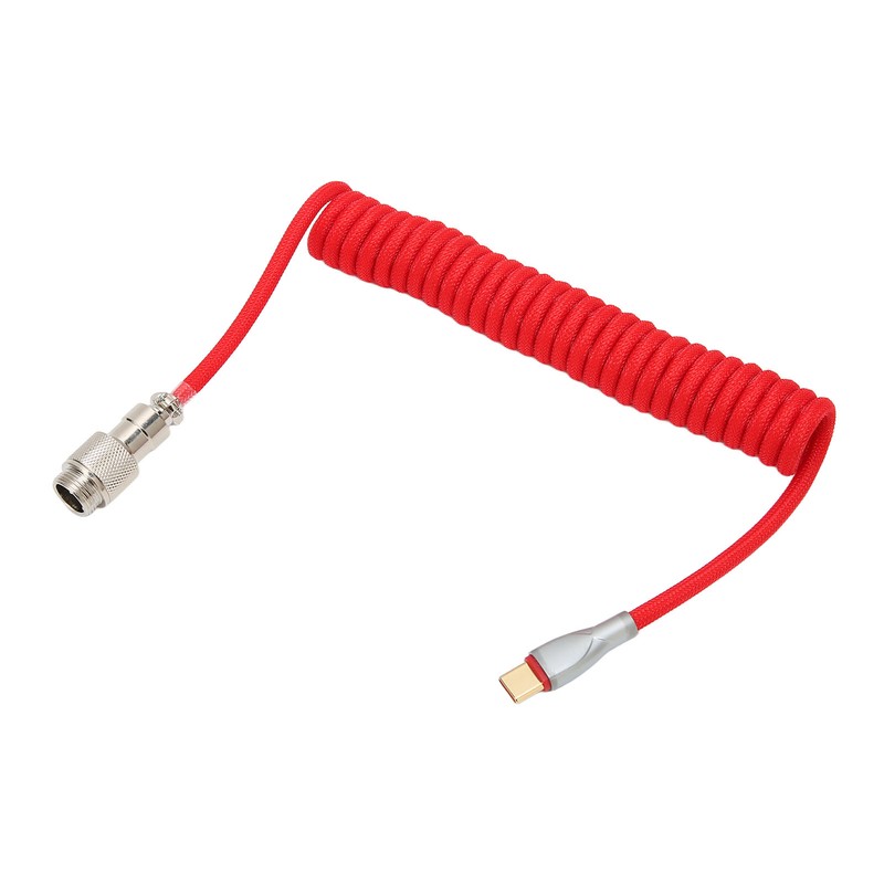 Mechanical Keyboard Cable Double Sleeve Custom Coiled with Detachable Metal