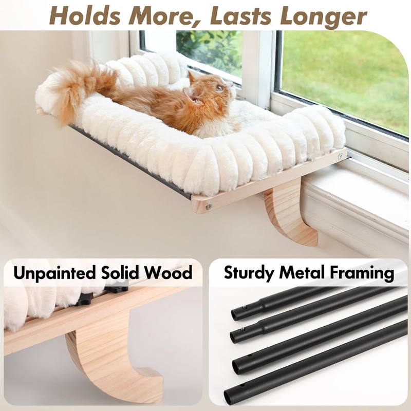valigogo Cloud-Soft Cat Window Sill Perch with Zipper Designed Cushioned