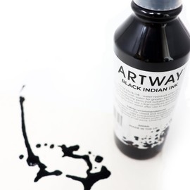 Artway Inchiostro di Indiano Nero - 300 ml - Ideale per Applicazioni di Disegno, Illustrazione e Calligrafia
