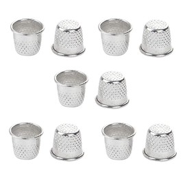 Thimble 10 Pcs Sewing Needle Signs Metal Thimble for DIY Crafts Silver