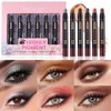 SHEBEEDO 6pcs Eyeshadow Stick Soft Creamy Shimmer Eyeshadow Pencil Highlighting