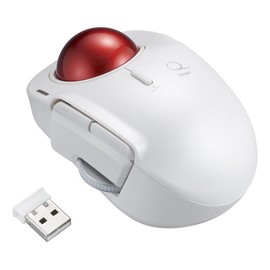 Nakabayashi MUS-TRLF184W Digio2 Mini Wireless 5 Button Laser Index Finger Trackball Mouse White