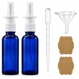 Botella de spray nasal de vidrio ámbar vacía de 1 onza pulverizador nasal. Vacía, recargable, tamaño de viaje, vidrio de calidad para aplicaciones sal