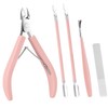 Arcjunys Set of 4 Cuticle Nippers with Cuticle Pusher Professional