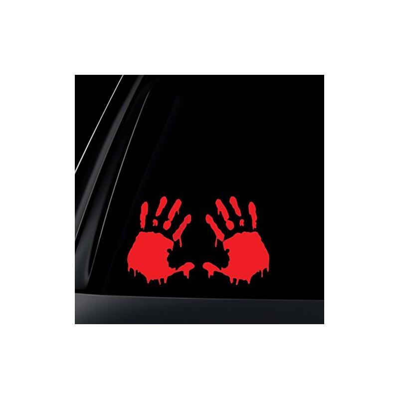 SET of 2: Bloody Hand Print Zombie Outbreak Car Decal/Sticker