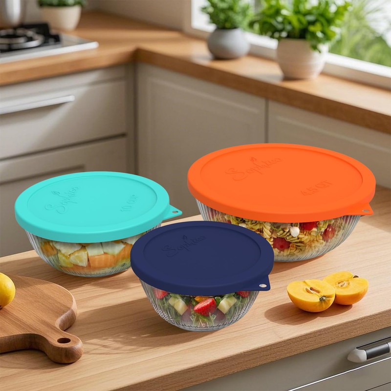 SOPHICO Silicone Replacement Lids for Pyrex Sculpted Glass & Tinted