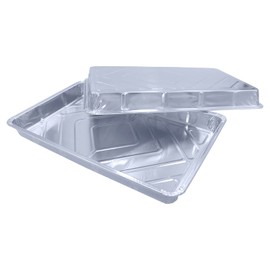 Sunrise Packaging Aluminium Foil Baking Tray [12” x 8”] Disposable Foil Tray, Food-Grade, Recyclable, Reusable Aluminium Foil Tray Container, Non-Stick, Washable, 100