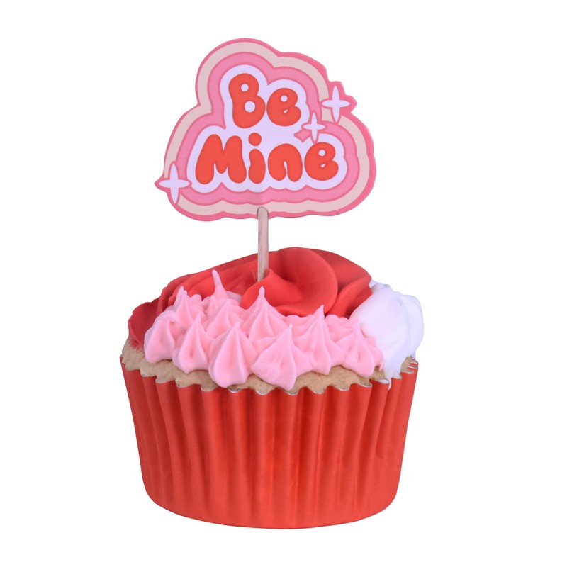 PME Valentines Cupcake Toppers - Retro Valentine (Pack of 24)