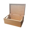 Plain Unpainted Wooden Tool Box DIY Storage Chest with Handles/