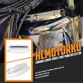 HCmotorku Motorcycle Lower Triple Tree Wind Deflector Fit for Harley Touring Electra Glides Road Glides Road Kings Street Glides 2014-2024 (Chrome)
