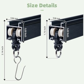 MLOQI Curtain Tracks Ceiling Wall Mounted with Soundproof Strips, Black Ceiling Track for Curtains 6 Feet