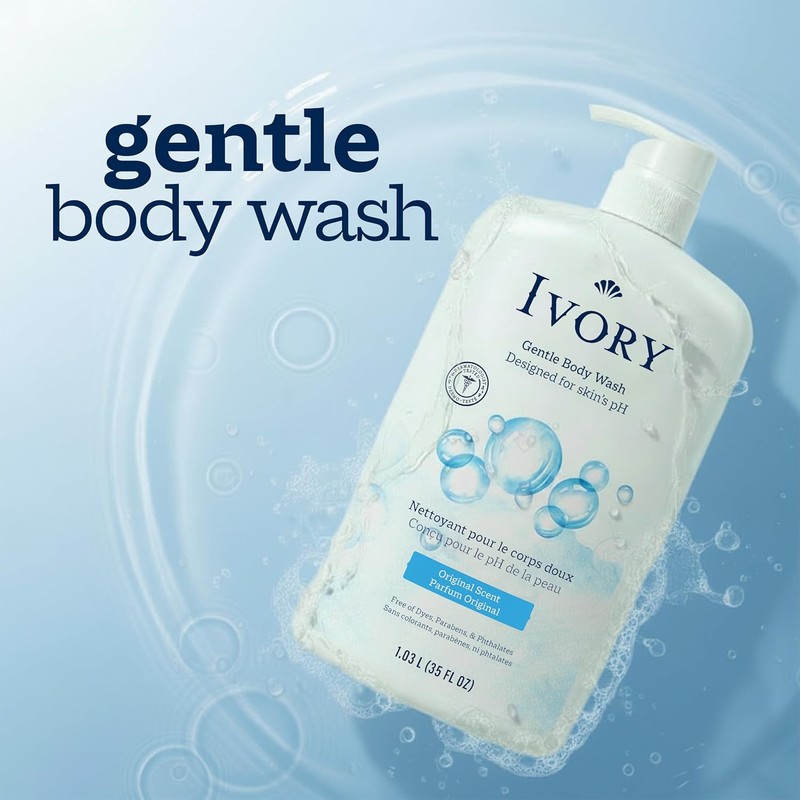 Ivory Body Wash, Designed for the Whole Family, Gentle Formula,