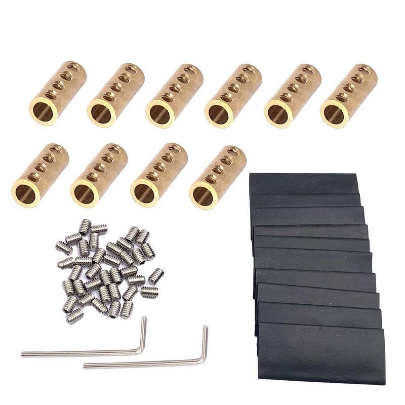 10Pcs 6 Gauge Wire Connectors,Copper 80A 6 AWG Butt Splice