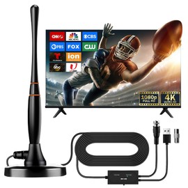 DSJGB TV Antenna Indoor, Antenna for Smart TV for Long Range Reception and All Smart TVS & Old TVs, HD Digital Antenna with Amplifier Signal Booster for Local Channels, Supports 4K 1080p