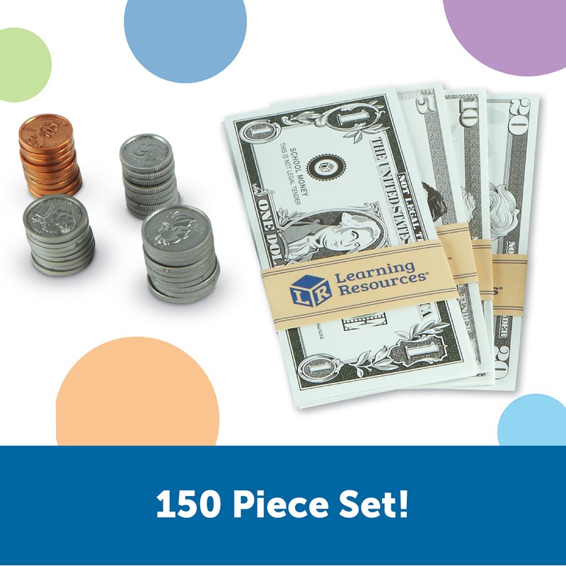 Learning Resources Pretend Play Money - 150 Pieces, Ages 3+