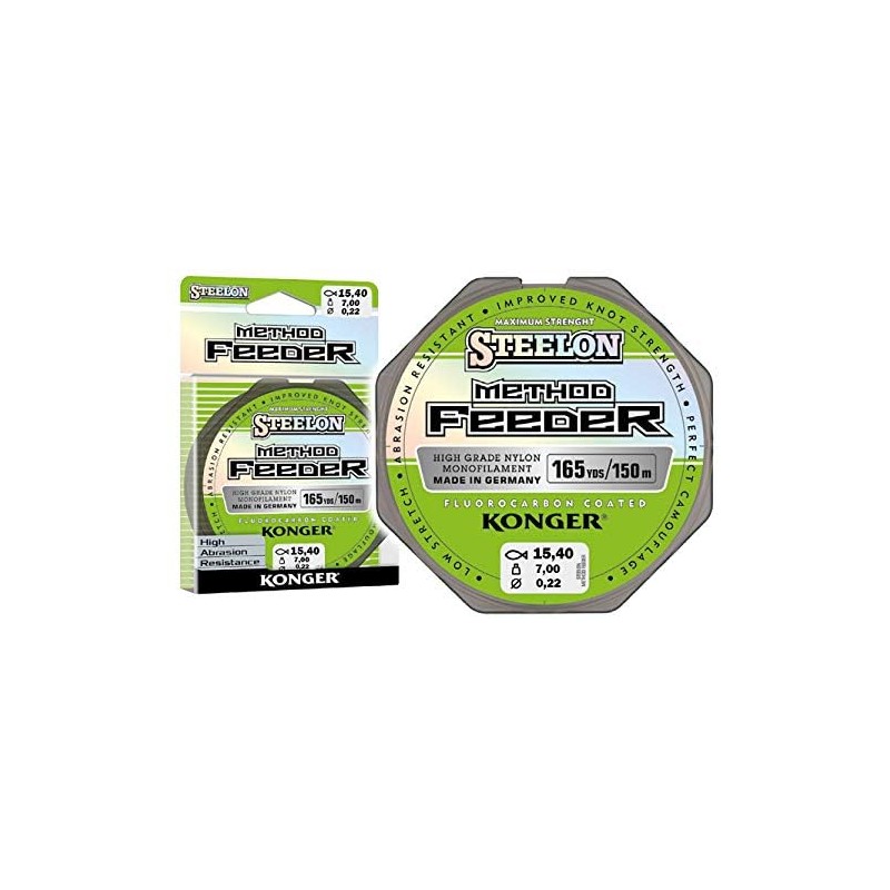 Konger Steelon Method Feeder Fluorocarbon Coated Monofilament Spool 150 m