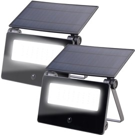 Luminea Set of 2 Solar LED Wall Floodlights Motion Sensor 1300LM 2x 1800mAh